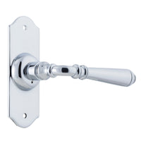 Door Lever Reims Latch Pair Chrome Plated H110xW43xP65mm in Chrome Plated