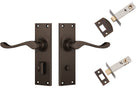 Door Lever Victorian Antique Brass Privacy Set in Antique Brass