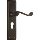 Door Lever Milton Euro Pair Antique Brass H200xW50xP68mm in Antique Brass