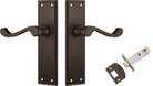 Door Lever Milton Antique Brass Passage Set in Antique Brass