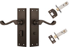 Door Lever Milton Antique Brass Privacy Set in Antique Brass