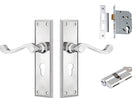 Door Lever Milton Chrome Plated Key / Key Entrance Set in Chrome Plated
