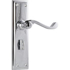 Door Lever Milton Privacy Pair Chrome Plated H200xW50xP68mm in Chrome Plated