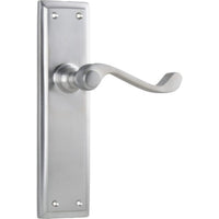 Door Lever Milton Latch Pair Satin Chrome H200xW50xP68mm in Satin Chrome