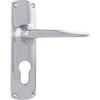 Door Lever Retro Euro Pair Chrome Plated H150xW40xP57mm in Chrome Plated