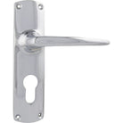 Door Lever Retro Euro Pair Chrome Plated H150xW40xP57mm in Chrome Plated