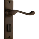 Door Lever Fremantle Privacy Pair Antique Brass H150xW35xP50mm in Antique Brass
