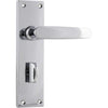 Door Lever Balmoral Privacy Pair Chrome Plated H156xW42xP46mm in Chrome Plated