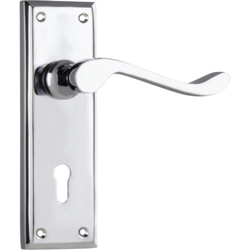 Door Lever Camden Lock Pair Chrome Plated H152xW50xP60mm in Chrome Plated