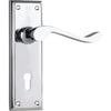 Door Lever Camden Lock Pair Chrome Plated H152xW50xP60mm in Chrome Plated