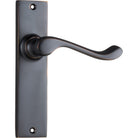 Door Lever Fremantle Latch Pair Antique Copper H150xW35xP50mm in Antique Copper