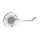 Door Lever Victorian Round Rose Pair Satin Chrome D63xP58mm
(Latch/Lock Sold Separately) in Satin Chrome