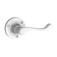 Door Lever Victorian Round Rose Pair Satin Chrome D63xP58mm
(Latch/Lock Sold Separately) in Satin Chrome
