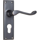 Door Lever Victorian Euro Pair Antique Copper H152xW42xP59mm in Antique Copper