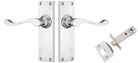 Door Lever Victorian Chrome Plated Passage Set in Chrome Plated