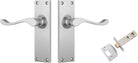 Door Lever Victorian Satin Chrome Passage Set in Satin Chrome