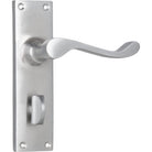 Door Lever Victorian Privacy Pair Satin Chrome H152xW42xP59mm in Satin Chrome