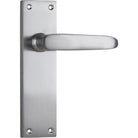 Door Lever Balmoral Latch Pair Satin Chrome H156xW42xP46mm in Satin Chrome