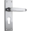 Door Lever Balmoral Euro Pair Satin Chrome H156xW42xP46mm in Satin Chrome