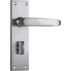Door Lever Balmoral Privacy Pair Satin Chrome H156xW42xP46mm in Satin Chrome