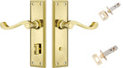 Door Lever Milton Polished Brass Privacy Set in Polished Brass