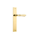 Door Lever Sarlat on Long Backplate Polished Brass H240xW38xP55mm in Polished Brass