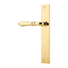 Door Lever Sarlat Rectangular Latch Left Hand Fixed Polished Brass L111xP53mm BPH240xW38mm in Polished Brass