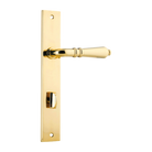 Door Lever Sarlat Rectangular Privacy Polished Brass CTC85mm H240xW38xP55mm in Polished Brass