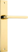 Door Lever Baltimore on Long Backplate Polished Brass H240xW38xP55mm in Polished Brass