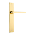 Door Lever Baltimore on Long Backplate Polished Brass H240xW38xP55mm in Polished Brass