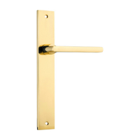 Door Lever Baltimore on Long Backplate Polished Brass H240xW38xP55mm in Polished Brass