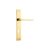 Door Lever Baltimore Rectangular Euro Polished Brass CTC85mm H240xW38xP55mm in Polished Brass