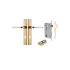 Door Lever Annecy Rectangular Euro Polished Brass CTC85mm H240xW38xP65mm Entrance Kit, Mortice Lock Euro Polished Brass CTC85mm Backset 60mm, Euro Cylinder Dual Function 5 Pin Polished Brass L65mm KA1 in Polished Brass