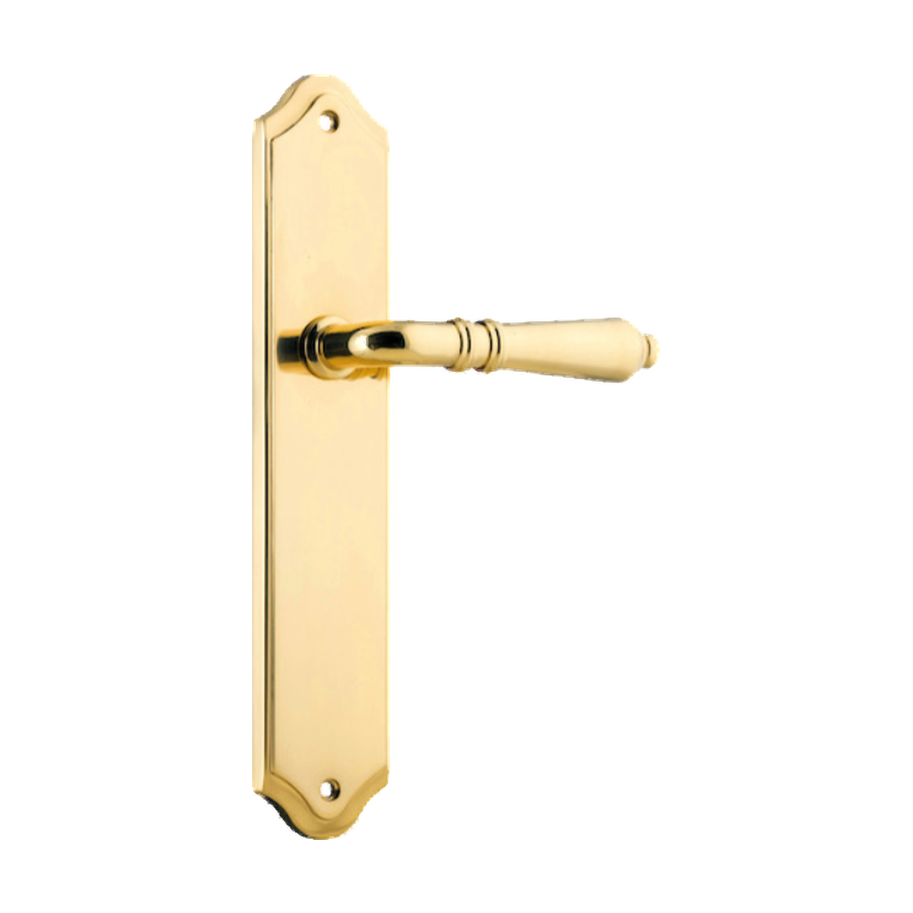 Door Lever Sarlat Shouldered Latch Polished Brass H250xW48xP57mm in Polished Brass