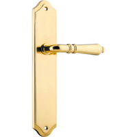 Door Lever Sarlat Shouldered Latch Polished Brass H250xW48xP57mm in Polished Brass