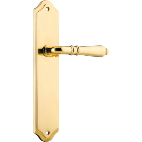 Door Lever Sarlat Shouldered Latch Polished Brass H250xW48xP57mm in Polished Brass