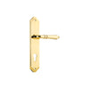 Door Lever Sarlat Shouldered Euro Polished Brass CTC85mm H250xW48xP57mm in Polished Brass