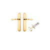 Door Lever Sarlat Shouldered Latch Polished Brass H250xW48xP57mm Passage Kit Tube Latch Split Cam 'T' Striker Polished Brass Backset 60mm in Polished Brass