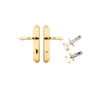 Door Lever Sarlat Shouldered Privacy Polished Brass CTC85mm H250xW48xP57mm Privacy Kit Tube Latch Split Cam 'T' Striker Polished Brass Backset 60mm, Privacy Bolt Round Bolt Polished Brass Backset 60mm in Polished Brass