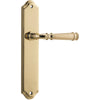 Door Lever Verona Shouldered Latch Polished Brass H237xW50xP59mm in Polished Brass