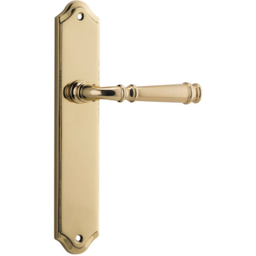 Door Lever Verona Shouldered Latch Polished Brass H237xW50xP59mm in Polished Brass