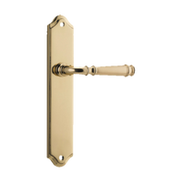 Door Lever Verona Shouldered Latch Polished Brass H237xW50xP59mm in Polished Brass