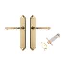 Door Lever Verona Shouldered Latch Polished Brass H240xW50xP59mm Passage Kit Tube Latch Split Cam 'T' Striker Polished Brass Backset 60mm in Polished Brass