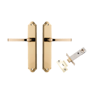 Door Lever Annecy Shouldered Latch Polished Brass H240xW50xP65mm Passage Kit Tube Latch Split Cam 'T' Striker Polished Brass Backset 60mm in Polished Brass