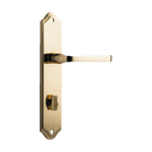 Door Lever Annecy Shouldered Privacy Polished Brass CTC85mm H240xW50xP65mm in Polished Brass