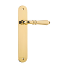 Door Lever Sarlat Oval Latch Polished Brass H240xW40xP55mm in Polished Brass