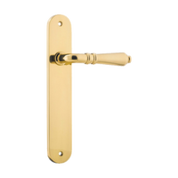 Door Lever Sarlat Oval Latch Polished Brass H240xW40xP55mm in Polished Brass
