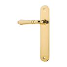 Door Lever Sarlat Oval Latch Left Hand Fixed Polished Brass L111xP53mm BPH240xW40mm in Polished Brass