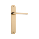 Door Lever Baltimore Oval Latch Polished Brass H240xW40xP55mm in Polished Brass
