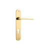 Door Lever Baltimore Oval Euro Polished Brass CTC85mm H240xW40xP55mm in Polished Brass